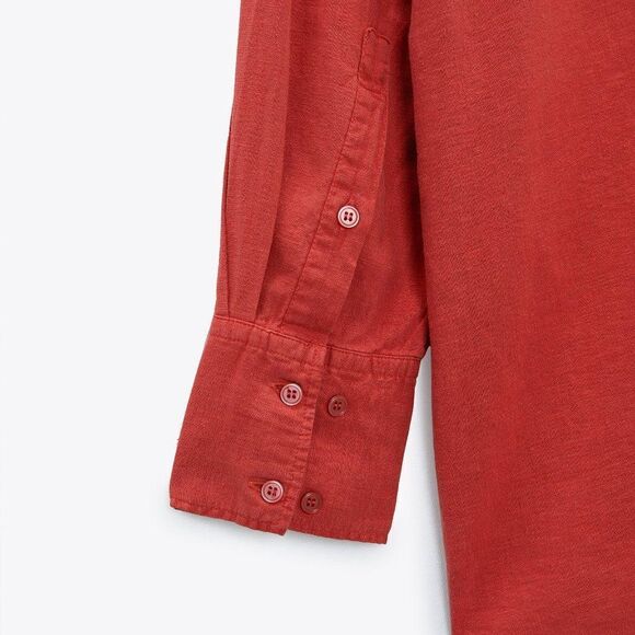 ZARA Linen Blend Shirt Medium - Picture 8 of 8
